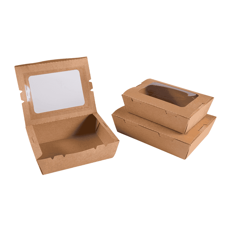 Engangs enkeltvindues takeaway Kraft Paper Restaurant Salat Nudel Madpakker