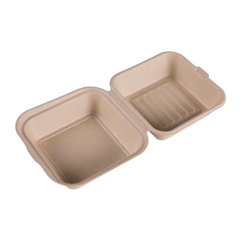 Sukkerrør Bagasse Square Takeaway Burger frokostbeholder