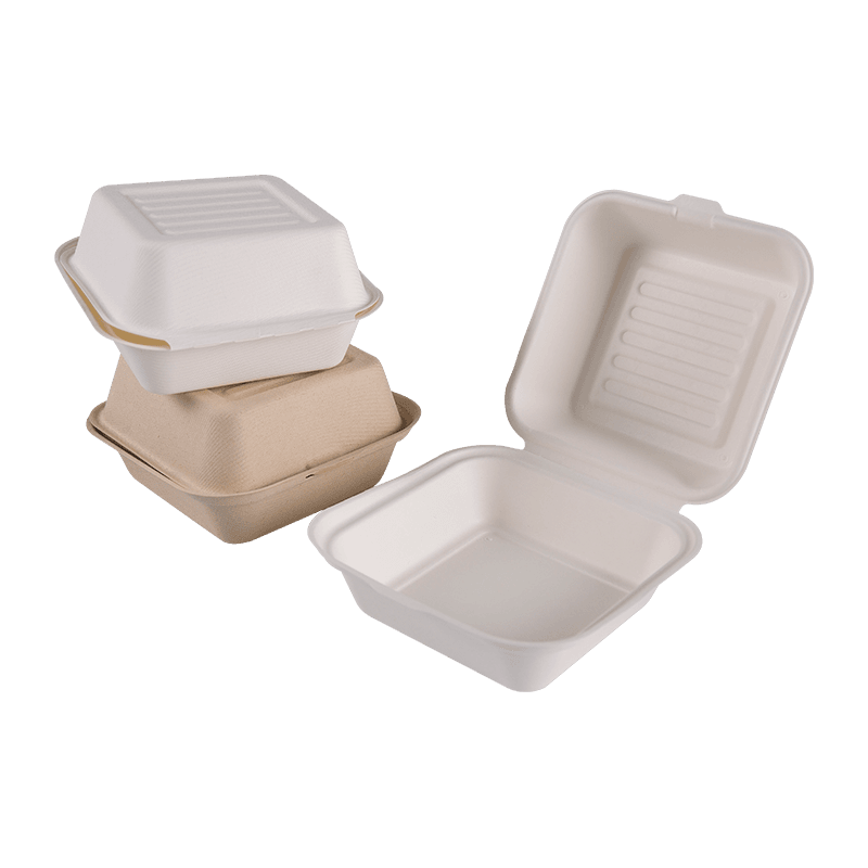 Sukkerrør Bagasse Square Takeaway Burger frokostbeholder