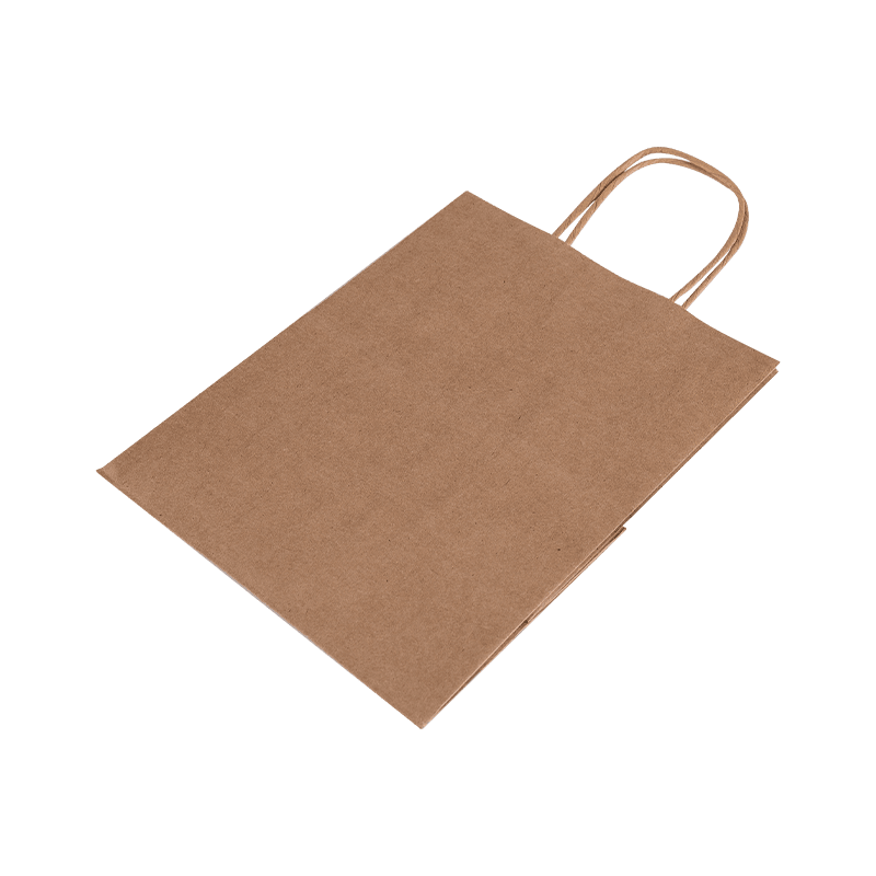 Bulk Kraft Paper Shopping Takeaway Tasker med bærehåndtag