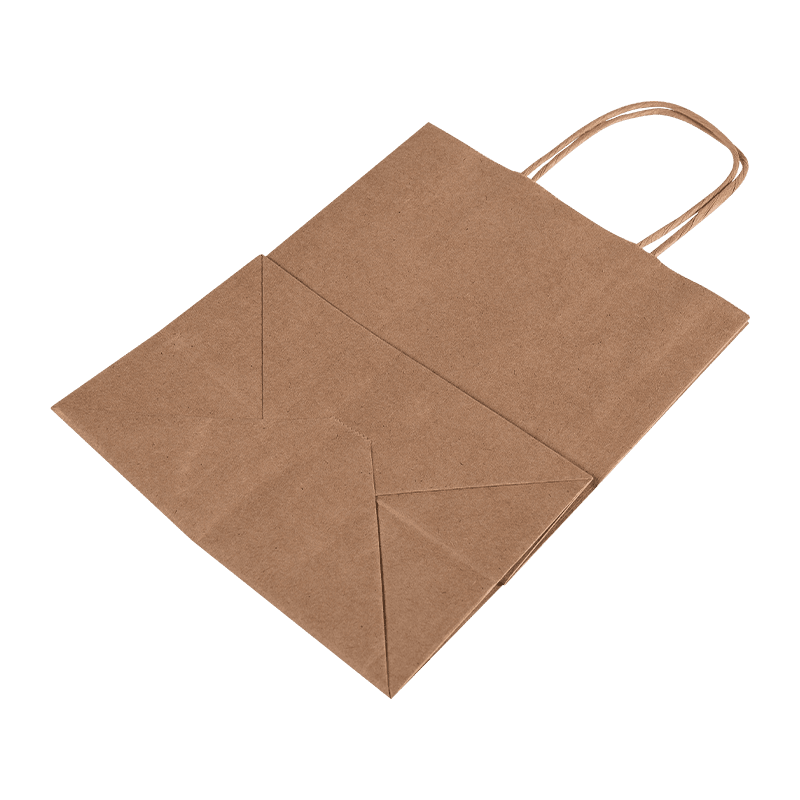 Bulk Kraft Paper Shopping Takeaway Tasker med bærehåndtag