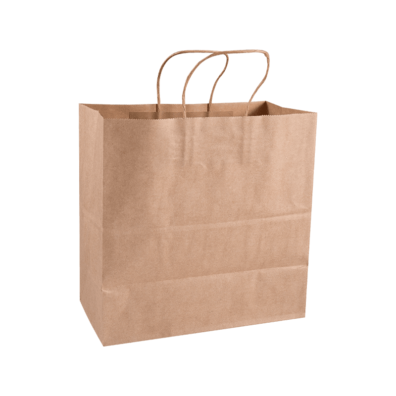 Bulk Kraft Paper Shopping Takeaway Tasker med bærehåndtag